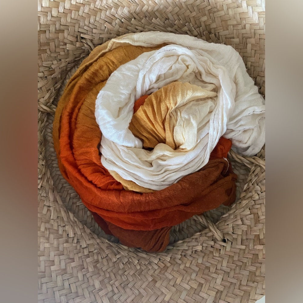 H&M Oversized Sunset Gradient Jersey Scarf Stole Wrap Vintage Y2K Boho EUC